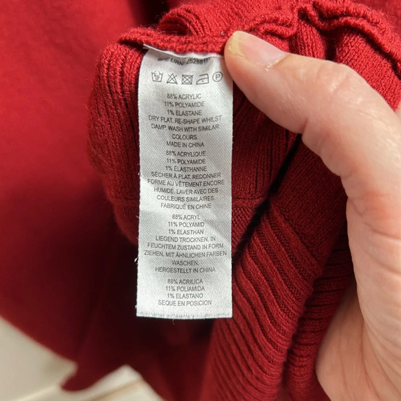 French Connection sweater turtleneck dress, M, burgundy, Office Winter Cozy - Picture 9 of 9